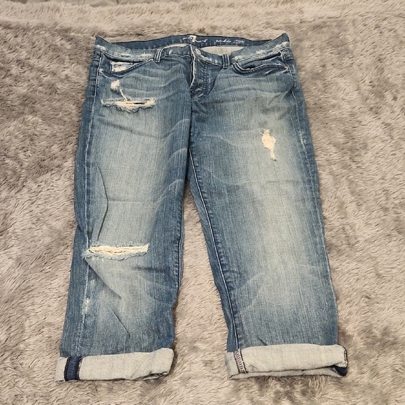 7 For All Mankind Denim - 7 For All Mankind Light Blue "Rickie" Distressed Boyfriend Jeans Size 30!